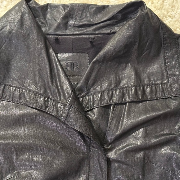Banana Republic Black Moto Leather Jacket Sz S - Picture 5 of 13